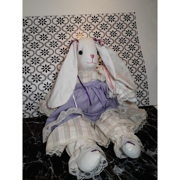 Handmade bunny farmhouse primitive deco Easter vintage - Picture 1 of 5